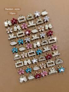 10pcs Random Style Colorful Daily Hair Claw Clips For Loose Hair Decoration - Multicolor - View 3