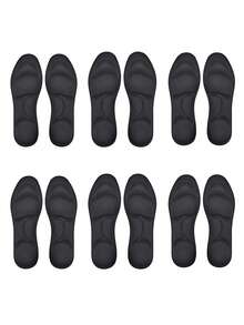 6 Pairs 5D Memory Foam Comfortable High Elasticity Thickened Arch Support Running Sports Insoles - 6 Pairs Of Black - View 16