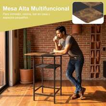 Mesa de Bar de 2 Niveles, Mesa Alta Tipo Bar, Mesa para Cafe Bicolor, 90cm Barra De Cocina, Mesas de Restaurante Desayunador Son Adecuadas para El Salón, El Balcón y la Cocina Sin Sillas - Multicolor - Ver 5