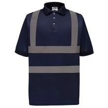 Yoko Unisex Adult Hi-Vis Short-Sleeved Polo Shirt - Navy - View 1