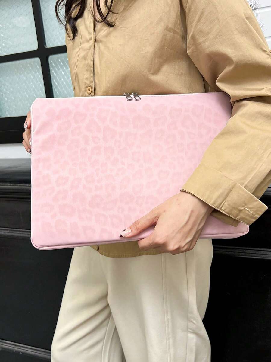 1pc Heart Style Laptop Case, Tablet Bag, Suitable For 10/11 Inch , 13/14 Inch, 15/15.6 Inch Laptop Sleeve - Pink - View 1