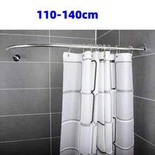 Stretchable Stainless L Shaped Pole Bathroom Corner Shower Curtain Rail Rack Rod - VJE0342 - View 1
