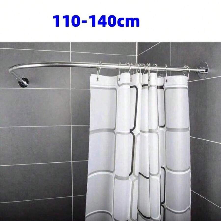 Stretchable Stainless L Shaped Pole Bathroom Corner Shower Curtain Rail Rack Rod - VJE0342 - View 1