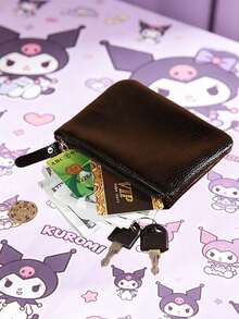 SANRIO 1 Dompet Pendek Motif Kuromi, Warna Pink, Tempat Kartu dengan Resleting, Tali Pergelangan Tangan, Kantong Koin & Kapasitas Besar untuk Perjalanan Sehari-hari, Bepergian & Bekerja - MultiWarna - View 6