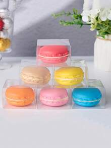 50pcs Clear Macaron Boxes, Candy Boxes, Gift Boxes, Individual Transparent Packaging, Suitable For Mini Candy/Cake/Chocolate Snacks, Halloween, Christmas, Wedding Party, Valentine's Day, New Year - Multicolor - View 7