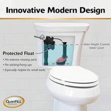 Korky QuietFILL 2X Long Life Toilet Fill Valve - Universal Fits 99% Of Toilets - Easy Height Adjust For Fast Install, 528X - ColorB - View 1