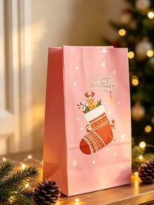 24/1pc Christmas Gift Bags, Featuring Various Cute Christmas Designs, And Including Stickers. Suitable For Christmas, Themed Party Gift Wrapping, Surprise Party Decorations, Holiday Party Favors, And Home Decor. - One Size Fits All - View 5