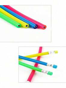 20 Flexible Bendable Pencils, Colorful Design With Erasers, Suitable For Gifts And Party Decorations (For Adults Only) - Unbreakable Soft Pencil - View 6