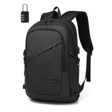 Laptop Backpack 15.6 Inch Large Travel Rucksack USB Charging Port Anti Theft Lock Water Resistant Computer Backpack For Men Women School Office - 黑色 - 查看 12