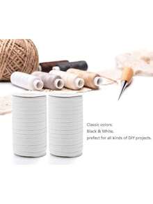 20mm Elastic Sewing Band, High Elasticity Rope, Stretchable Braided Cord, Suitable For Waistband, Cuff DIY Sewing Projects, Strong And Durable Elastic Band, Suitable For Pants, Skirts, Clothing Making And Mask Making - P-White - View 2