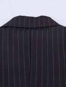 Spring/Autumn Fine Striped Dress Suit Black - Black - View 7