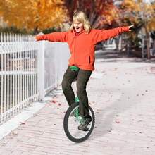 Monociclo verde da 18 pollici (73–85 cm) regolabile in altezza, per uso esterno, con pedali antiscivolo e sella ergonomica, ideale per allenamento dell'equilibrio, fitness ed esercizio fisico. - Verde - Visualizzare 3