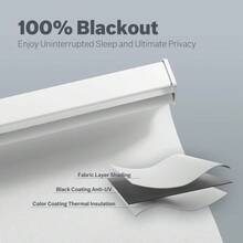 Cordless Blackout Roller Shades With Smooth Free-Stop Function – Thermal Insulating, Light-Blocking Window Blinds For Bedrooms And Living Spaces | Easy DIY Installation, No Tools Required | Soft-Touch Fabric, Quiet Operation, Clean Modern Look | Avai - Light Beige - View 7