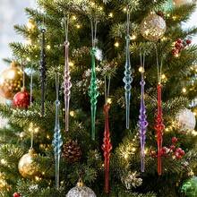 12pcs Multicolor Icicle Christmas Tree Decorations Acrylic Popsicle Ice Ball Hanging Ornaments Christmas Party Supplies - Multicolor - View 9