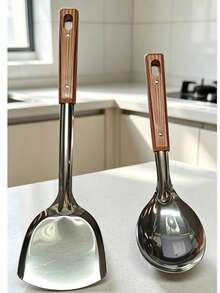 1 Set Peralatan Dapur Stainless Steel, Alat Masak Dapur Rumah Tangga, Termasuk Sendok Nasi, Sendok Sup, Sendok Berlubang, Spatula Datar, dan Alat Masak Tahan Lama Lainnya, Cocok untuk Penggunaan di Rumah dan Restoran, Peralatan Dapur, Peralatan Tahan Panas. - MultiWarna - View 16