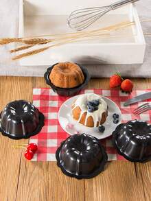 Non-Stick Wavy Cake Mold, Carbon Steel Baking Cup Mold, Suitable For Cakes, Bavarois Mousse, Brownies, Cupcakes, Pudding And Canelés, Easy Release, Reusable, Easy To Clean, Oven - Multicolor - View 7