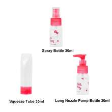 Miniso 5pcs Hello Kitty Travel Cosmetic Dispenser Bottle Set, Leak-Proof Empty Liquid Toiletries Containers, 60ml Portable Dispenser Bottles And Jars, Travel Essential, Suitable For Shampoo, Conditioner, Body Lotion, Shower Gel - Red - View 8