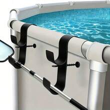 2pcs Adjustable Fixed Swimming Pool Pole Holder - Durable Plastic, Suitable For In-Ground Pools, Includes Net And Brush Hooks Accessories, Swimming Pool Accessories | Adjustable Bracket | Plastic Construction, Pool Pole Holder, A Great Pool Accessory - 2 Pack - View 3