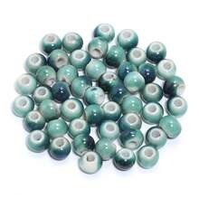 20pcColored Glazed Ceramic Round Loose Beads - Multicolor Glossy Spacer Beads For DIY Bracelet, Hair Tie, Necklace & Jewelry Making Crafts - Multicolor - View 15