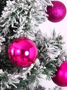 24 piezas Bolas colgantes para árbol de Navidad, Bolas colgantes de Navidad color rosa, Bolas de Navidad, Decoración de árbol de Navidad, Para fiesta de boda navideña, Navidad, Vacaciones, Decoración de habitación, Decoración navideña del hogar, Decoración navideña de la casa, Decoración del hogar de otoño - Varios estilos - Ver 7