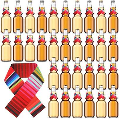 50 piezas Mini Ponchos de Cerveza Serapes Rayados de Colores Fundas para Botellas de Cerveza Mexicana Serapes Multicolor Decoración para Botellas Suministros para Fiesta Mexicana Cinco de Mayo