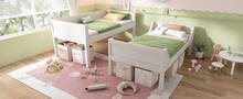 Double Bed Frame 90x200cm With Adjustable Ladder - 白色 - 查看 8