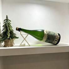 桌上香檳酒瓶架展示架，適用於酒瓶收藏，可放置在櫥櫃上展示，現代極簡風，省空間，適合廚房與客廳 - 白色 - 查看 3