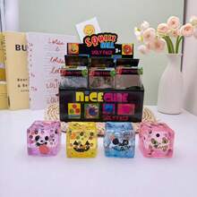 1pc Halloween Cube Squishy Stress Relief Toy, Soft Non-Sticky Fidget Toy - Multicolor - View 3