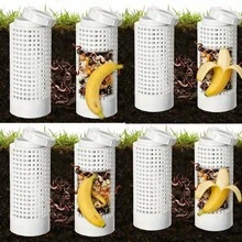 1PC Tall Multi-Hole Worm Composting Bin, Thickened Durable Plastic Material, Buried Underground To Use Earthworms To Decompose Kitchen Waste, Supplement Organic Fertilizer For Flower Pots And Lawns, Save Garden Space, Gardening Soil Care Tool - A - View 1