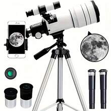 1件入門級天文望遠鏡,實驗教學工具,專業高倍率太空高清觀星望遠鏡,適合學生,生日禮物,戶外望遠鏡 - A - 查看 8