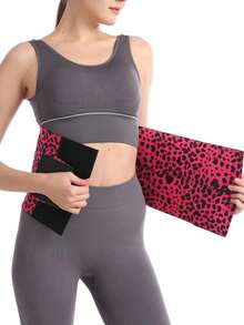 1pc Outdoor Sports Fitness Yoga Training New Leopard Print Waist Shaping Belt, Plastic Waist Cincher, Women's Elastic Waist Belt - Multicolor - View 5