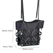 1 pieza Bolsa universal para cubrir ventilador con correa colgante, malla gruesa lisa resistente al desgaste para uso en granjas y establos - Multicolor - Ver 3