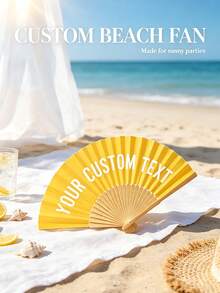 Personalized Photo Handheld Fan, Customized Bamboo Wood Folding Fan, Suitable For Weddings, Dance Events, Parties, Decorative Gifts - Multicolor - View 8