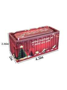 Christmas Container Shaped Metal Tin Storage Box, Santa Claus Printed Stackable Iron Storage Can, Mini Gift Tin Jar, Festive Desktop Organizer, Christmas & Housewarming Gift Box, Suitable For Storing Candies, Jewelry And All Kinds Of Small Sundries - Multicolor - View 2