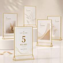 Supernic Multipurpose Display Rack, Stable Table Sign Stand, Ideal For Commercial Areas, Stores, Offices And Household Daily Use - Gold - View 3