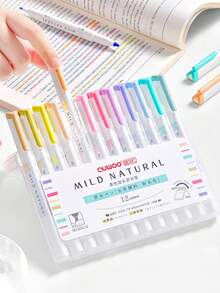 12/1 PC. 12-Color Soft-Tip Dual-Tip Highlighter. Triangular Barrel. Highlighter For Students To Mark Key Points, Journaling, And Doodling. Student Stationery. Back-To-School Season. - Highlighter - View 3