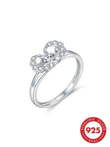 925 Sterling Silver Cubic Zirconia Dynamic Ring, Romantic Gift For Her - Multicolor - View 9