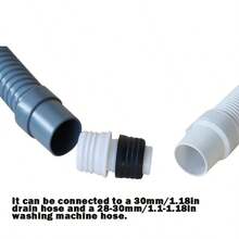 Washing Machine Drain Hose Extension Connector With Gasket, Plastic Pipe Plug, Water Outlet Connector, Multi-Purpose Reusable - Washing Machine Drain Hose Extension Connector - View 4
