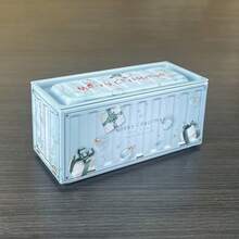 Christmas Container Shaped Metal Tin Storage Box, Santa Claus Printed Stackable Iron Storage Can, Mini Gift Tin Jar, Festive Desktop Organizer, Christmas & Housewarming Gift Box, Suitable For Storing Candies, Jewelry And All Kinds Of Small Sundries - Multicolor - View 8