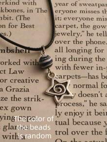 1pc Y2K Silver Swirl Star Pendant Necklace, Suitable As Aesthetic Jewelry Gift For Women - Planetary Swirl Pentagram - View 2