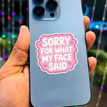 Sorry For What My Face Said Funny Sticker Relatable Expression Humor Decal For Laptops Water Bottles Notebooks Cups Journals Lockers For Students Teachers Office Workers Creatives Retail Workers And Chaos Lovers - Multicolor - View 4