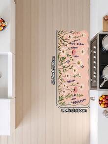 DAJIANG 1 pieza Alfombra larga con forma floral, Alfombra de cocina, Adecuada para baño, cocina, exterior, pasillo, dormitorio, sala de estar, Lavable a máquina y fácil de limpiar, Felpudo antideslizante para la entrada, Accesorio decorativo de alfombra para el dormitorio - Multicolor - Ver 16