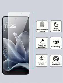 3pcs Tempered Glass Screen Protector For MOTO, High Definition High Hardness, Anti-Scratch, Anti-Fingerprint, No Black Edge, No Bubble, No White Edge, Easy Installation, Compatible With Phone Case - Clear - View 2