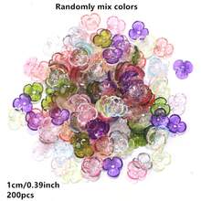 200pcs Colorful Transparent Floral Acrylic Beads For Jewelry Accessory Diy Making - Multicolor - View 6