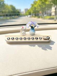 1pc Rabbit Shaped Temporary Parking Phone Number Plate, Concealable Number Plate For Car - Number Plate - View 4