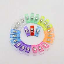 Colorful Plastic Patchwork Sewing Clips, Multi-Function Plastic Clips, Strong Grip, No Needle Marks, DIY Craft Accessories, Sewing Accessories, Suitable For Fabric, Crafts And Sewing Projects, Also As Photo Clips, Snack Clips, Folder Clips, Etc., Without Storage Box - Transparent High Elasticity Style - View 9