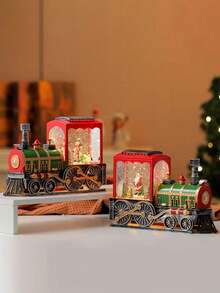 1pc Christmas Train Decorative Light With LED Candle Effect, Desktop Ornament For Christmas Home And Party Atmosphere - Multicolor - View 6
