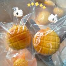 1pc Realistic Pink Strawberry Hong Kong Style Pineapple Bun Handmade DIY Stress Relief Squishy Toy - Multicolor - View 4