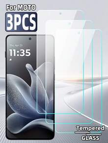 3pcs Tempered Glass Screen Protector For MOTO, High Definition High Hardness, Anti-Scratch, Anti-Fingerprint, No Black Edge, No Bubble, No White Edge, Easy Installation, Compatible With Phone Case - Clear - View 102