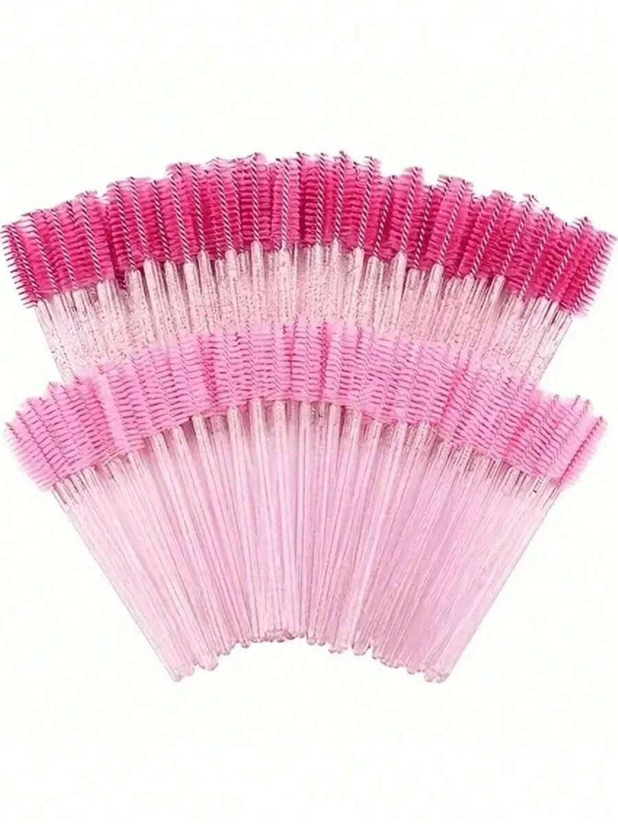 Juego de 100/50/1 pieza de cepillos para pestañas rosa, se usa para separar pestañas, peinar cejas, aplicar sombra de ojos y cuidado de extensiones de pestañas, herramienta de maquillaje ligera, adecuada para salón, viajes y uso diario, accesorio esencial de viaje, decoración de Halloween - Varios estilos - Ver 1